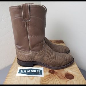 Justin Roper Lizard Boots Brown / Tan